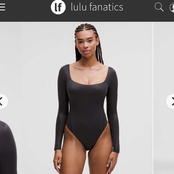 NWT Lululemon Wundermost Nulu Long Bodysuit Large Luxe Shine Foil Print Black - Picture 1 of 6